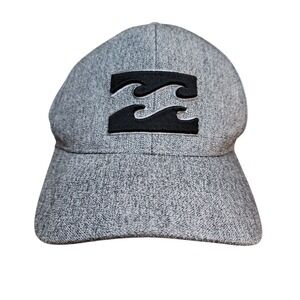 Billabong Men's Fitted Logo Hat Gray Black  Waves Beach Ocean Boardwalk Cap